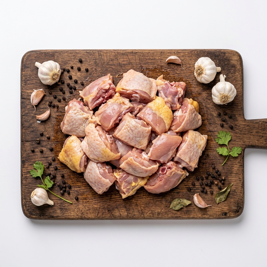 Fresh Raw Curry Cuts Board