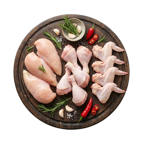 Fresh Raw Chicken Cuts Platter