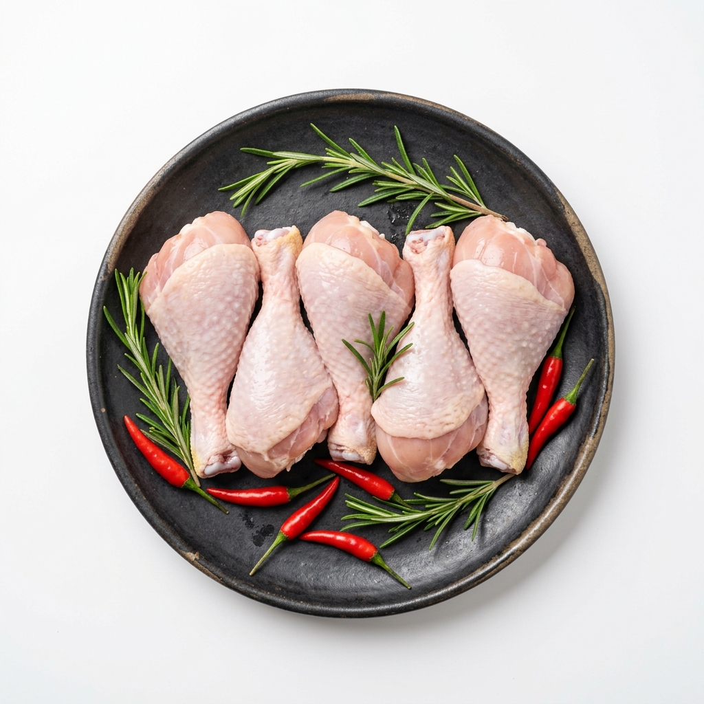 Fresh Raw Drumsticks Plate
